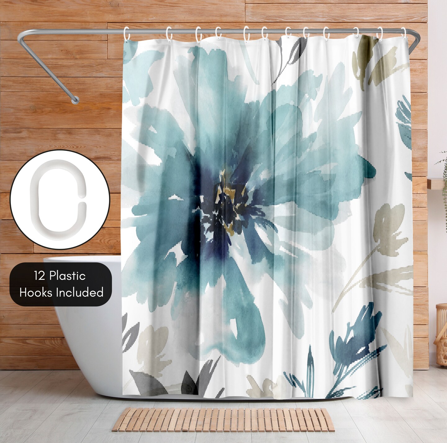 Finesse I by PI Creative Art Shower Curtain 71&#x22; x 74&#x22;