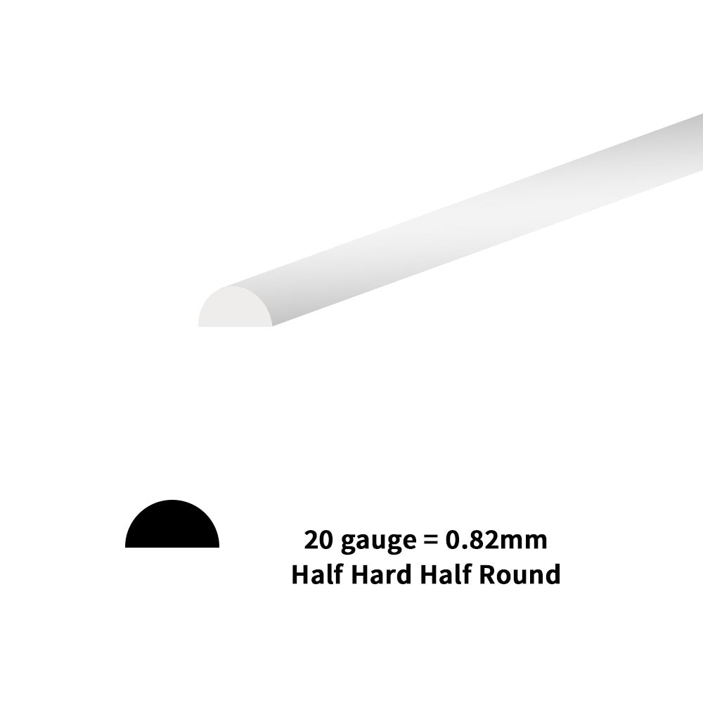 JewelrySupply Half-Round Wire 20 Gauge Half-Hard Sterling Silver (Sold by The Foot)