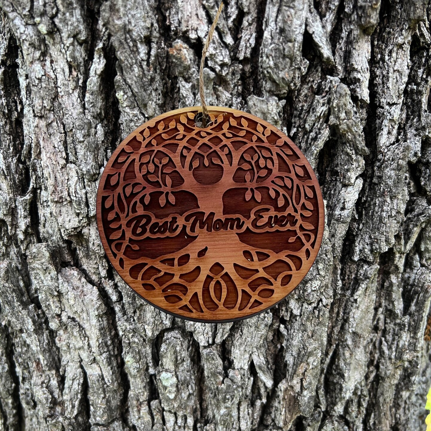 Best Mom Ever Tree of Life - Cedar Ornament