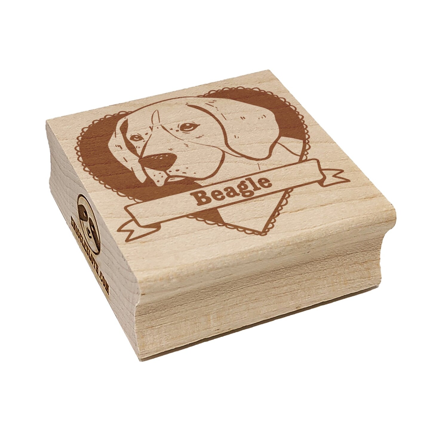 Beagle Dog Heart Square Rubber Stamp for Stamping Crafting