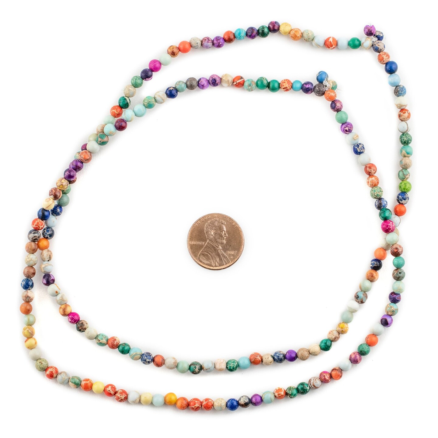 TheBeadChest Rainbow Sea Sediment Jasper Beads 4mm Multicolor Round Gemstone 15 Inch Strand