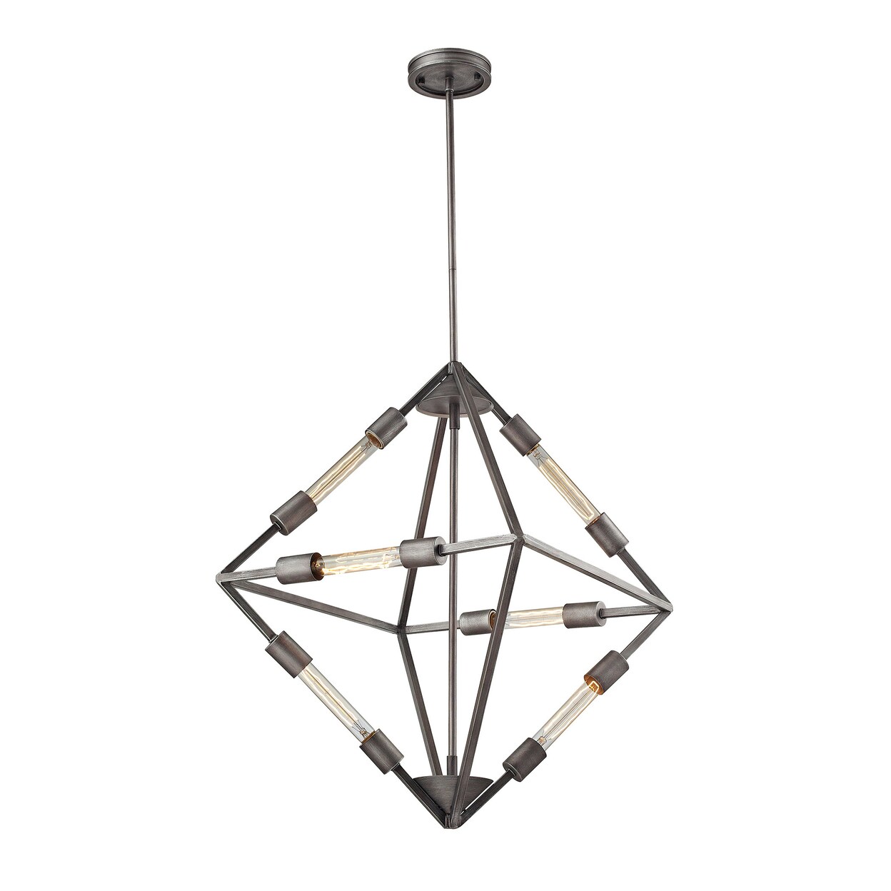 Laboratory 20 Wide 6-Light Chandelier - Weathered Zinc