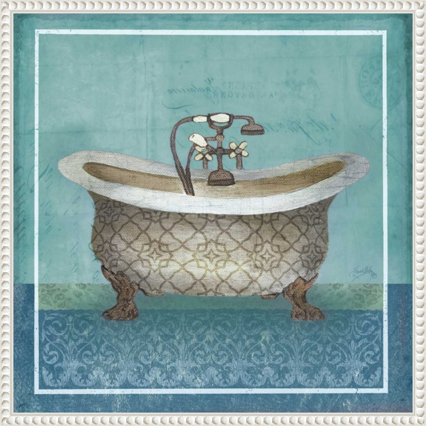 Regal Blue Tub II by Elizabeth Medley Framed Canvas Wall Art