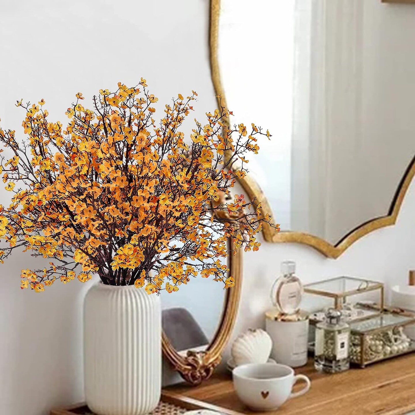 6 Bundles Baby's Breath: UV Resistant Faux Silk Bouquets