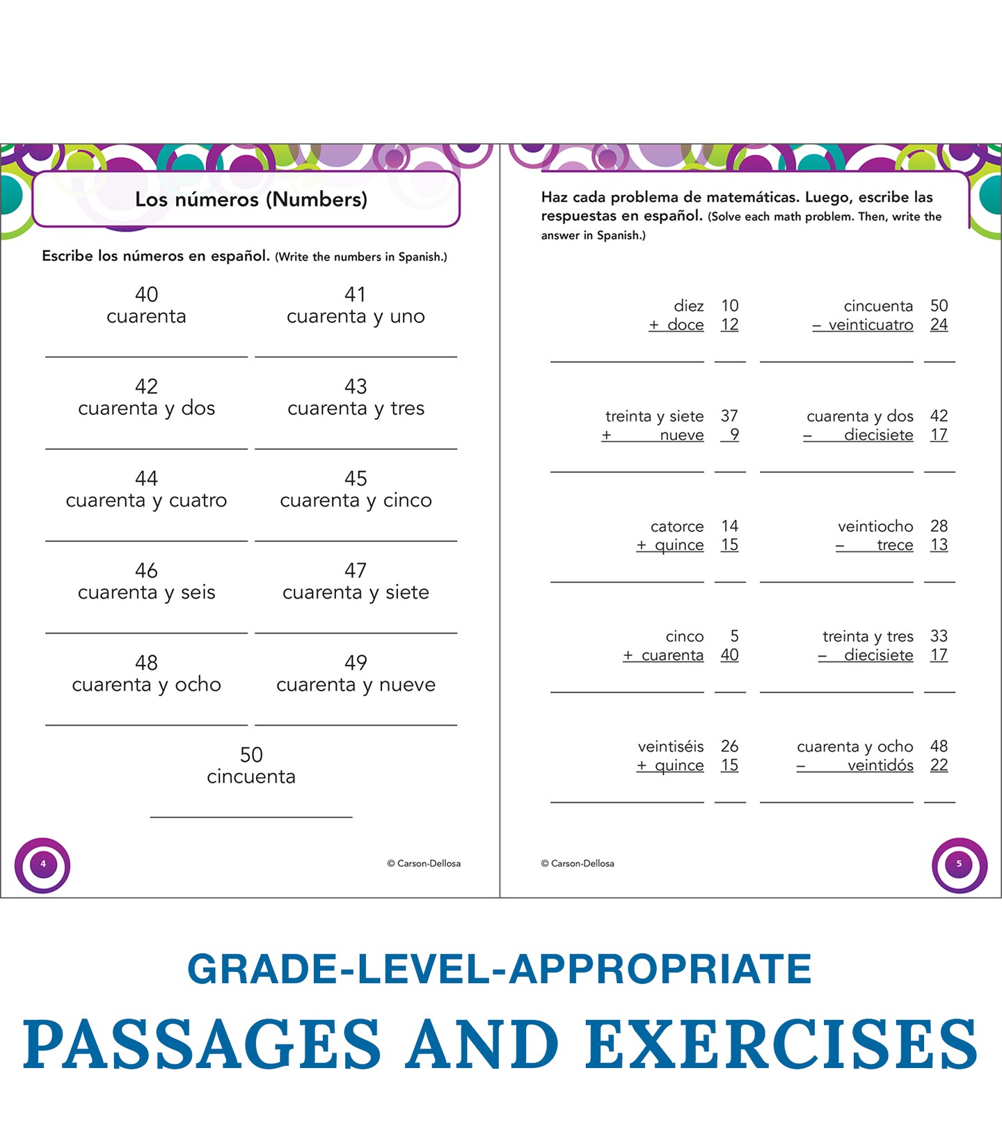 Carson Dellosa Skill Builders Spanish Workbook for Kids Grades 6-8, Spanish Vocabulary Builder for Kids Ages 11-14, 6th, 7th, and 8th Grade Spanish Workbook, Learn Spanish Phrases, Questions &#x26; More