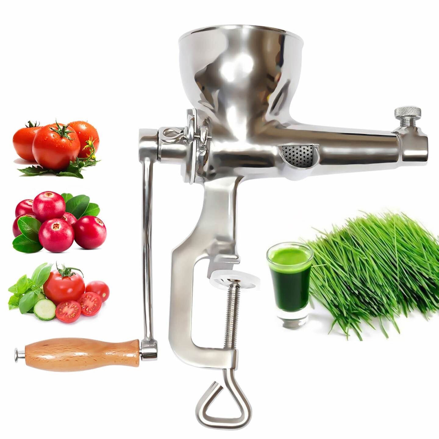 Kitcheniva Stainless Steel Wheat Grass Vegetable Fruit Manual Juicer