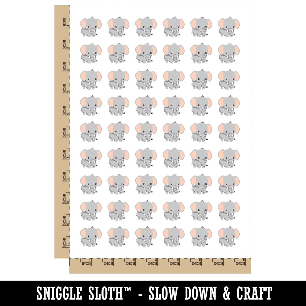 Cute Baby Elephant Temporary Tattoo Water Resistant Fake Body Art Set Collection (1 Sheet)
