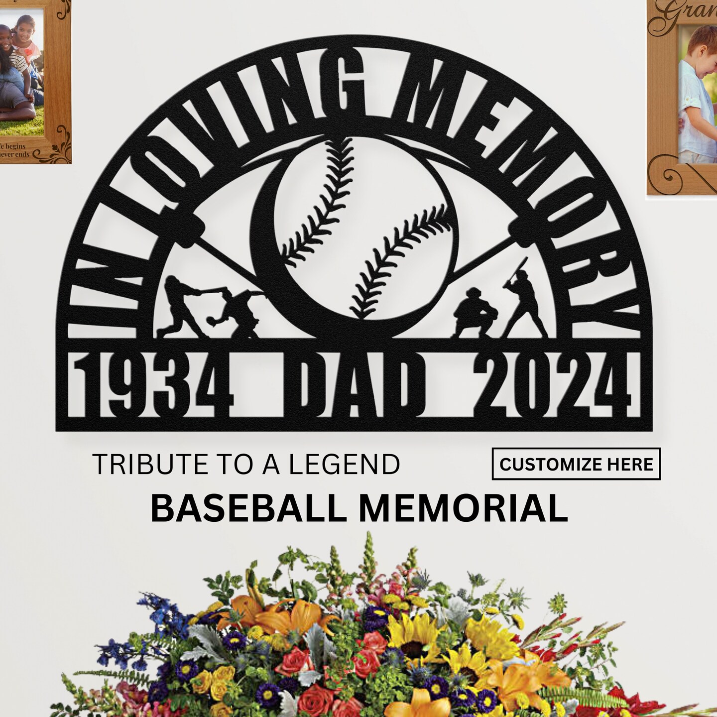 Touching Baseball Player Memorial Gift - Custom Sports Tribute Memory ...