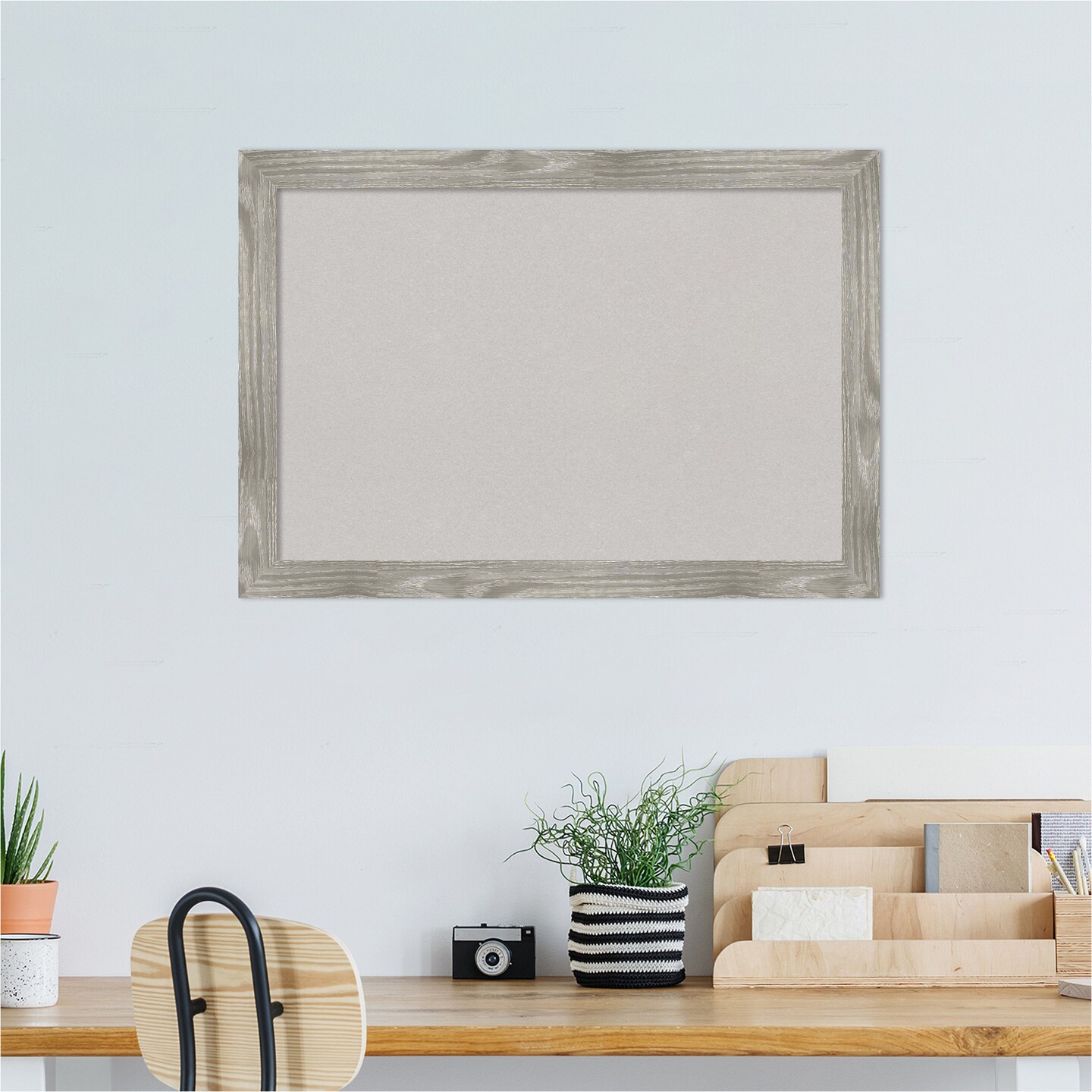 Dove Greywash Square Framed Corkboard, Grey Cork