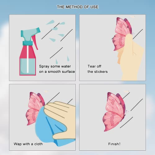 50 Pieces Spring Summer Window Cling Sticker, Watercolor Wild Flowers Butterfly Floral for Home Party Supplies Shop Window Glass Display Decoration