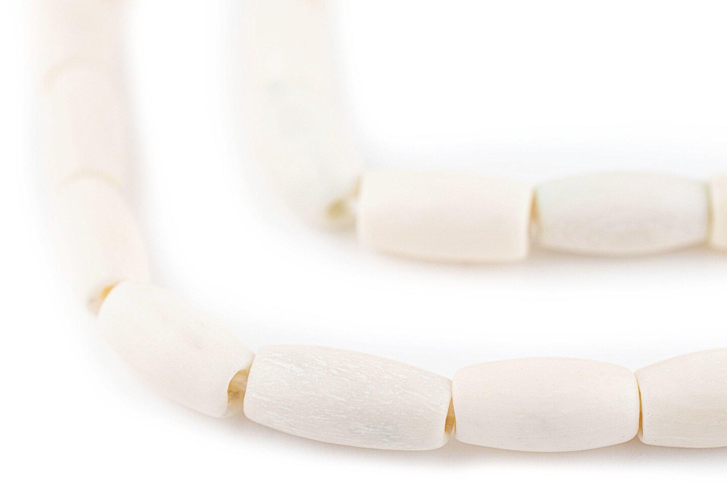 TheBeadChest White Bone Hair Pipe Beads (0.5 inch, 12mm)