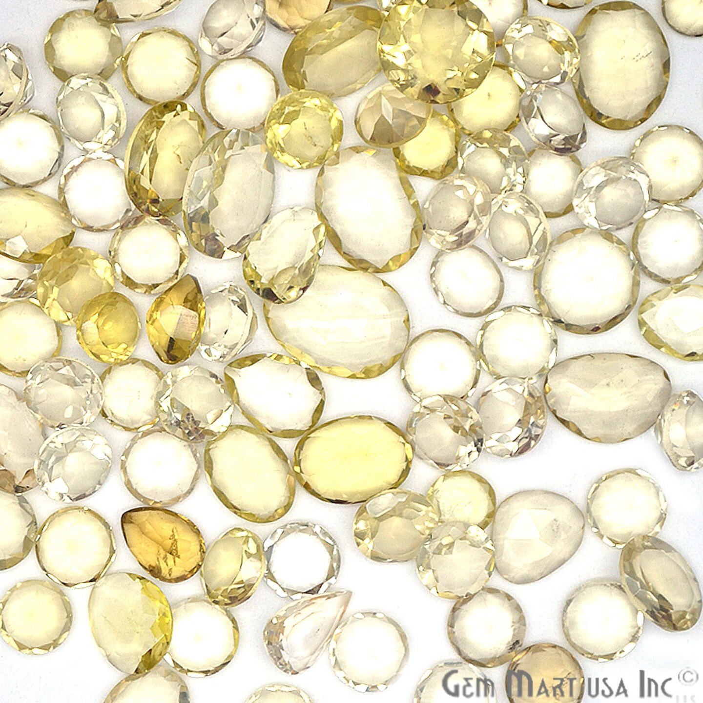 Lemon Topaz Gemstone, 100% Natural Faceted Loose Gems, November Birthstone, 10-20mm, 100 Carats, GemMartUSA (LT-60010)