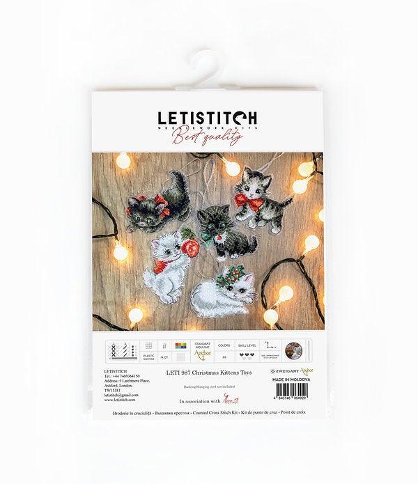 Counted Cross Stitch Kit Christmas Kittens Toys Leti987