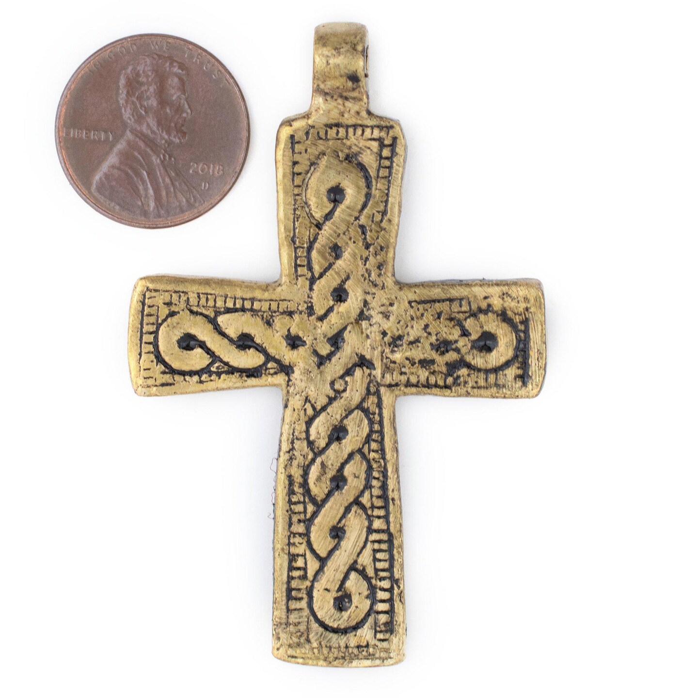 Brass Ethiopian Coptic Cross Pendant, African Abyssinian Design, Orthodox Christian Pendant for Jewelry, The Bead Chest