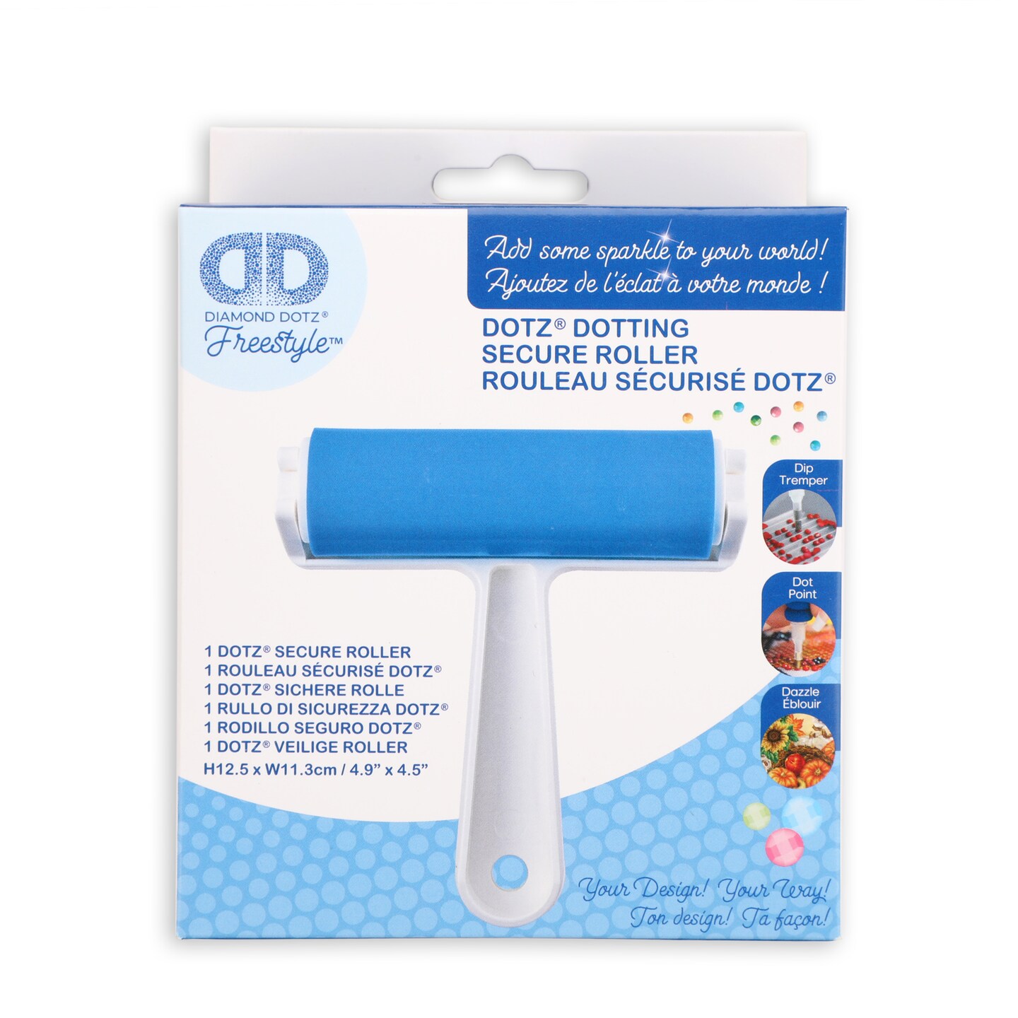 Diamond Dotz Accessories Secure Roller, Vinyl Roller Diamond Art Tool, Rubber and Glue Roller for Crafting and Diamond Painting Projects