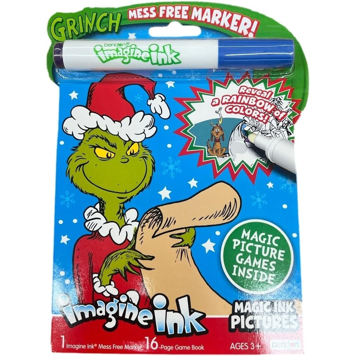 The Grinch Imagine Ink Holiday Activity Book 16 Pages Kids Coloring Fun ...