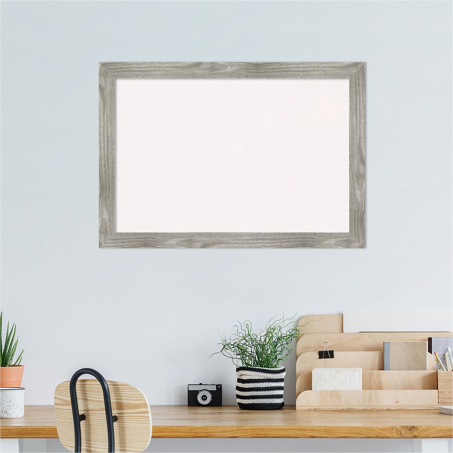 Dove Greywash Square Framed Corkboard, White Cork