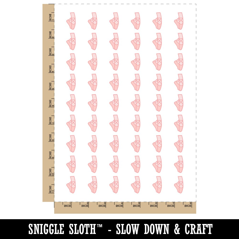 Ballet Ballerina Slippers Temporary Tattoo Water Resistant Fake Body Art Set Collection (1 Sheet)