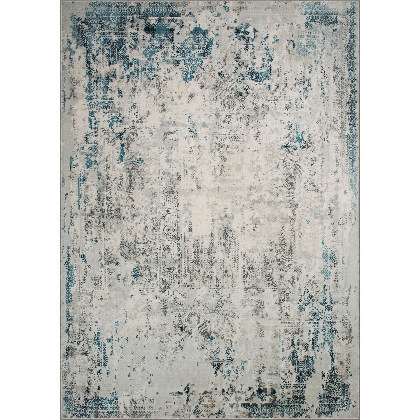 Signature Home Collection Classic-Style Rectangular Area Throw Rug - 7.75&#x27; x 10&#x27; - Blue and Gray