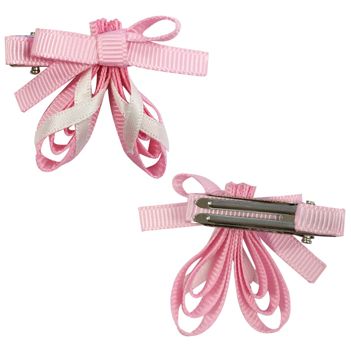 Wrapables Peacock, Bunny, Purse, Ballet Shoes Ribbon Sculpture Hair Clips with Polka Dots Hair Clip / Hair Bow Holder, Hot Pink