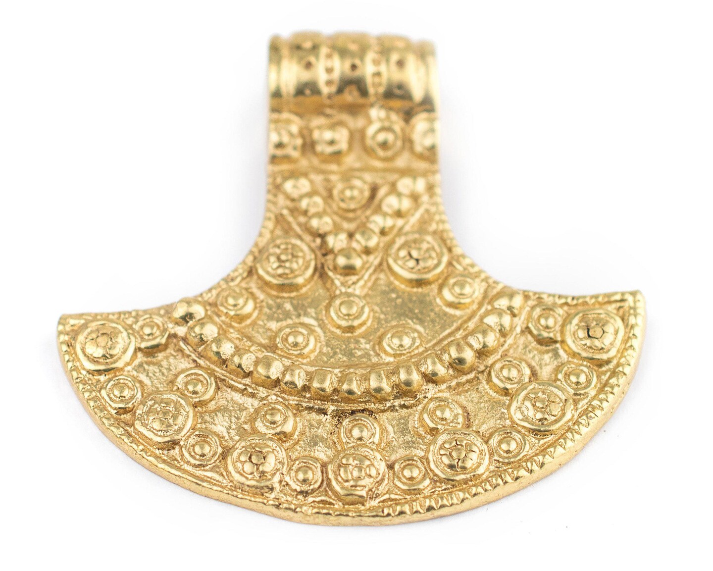 TheBeadChest Brass Patterned Shield Pendant (50x50mm)