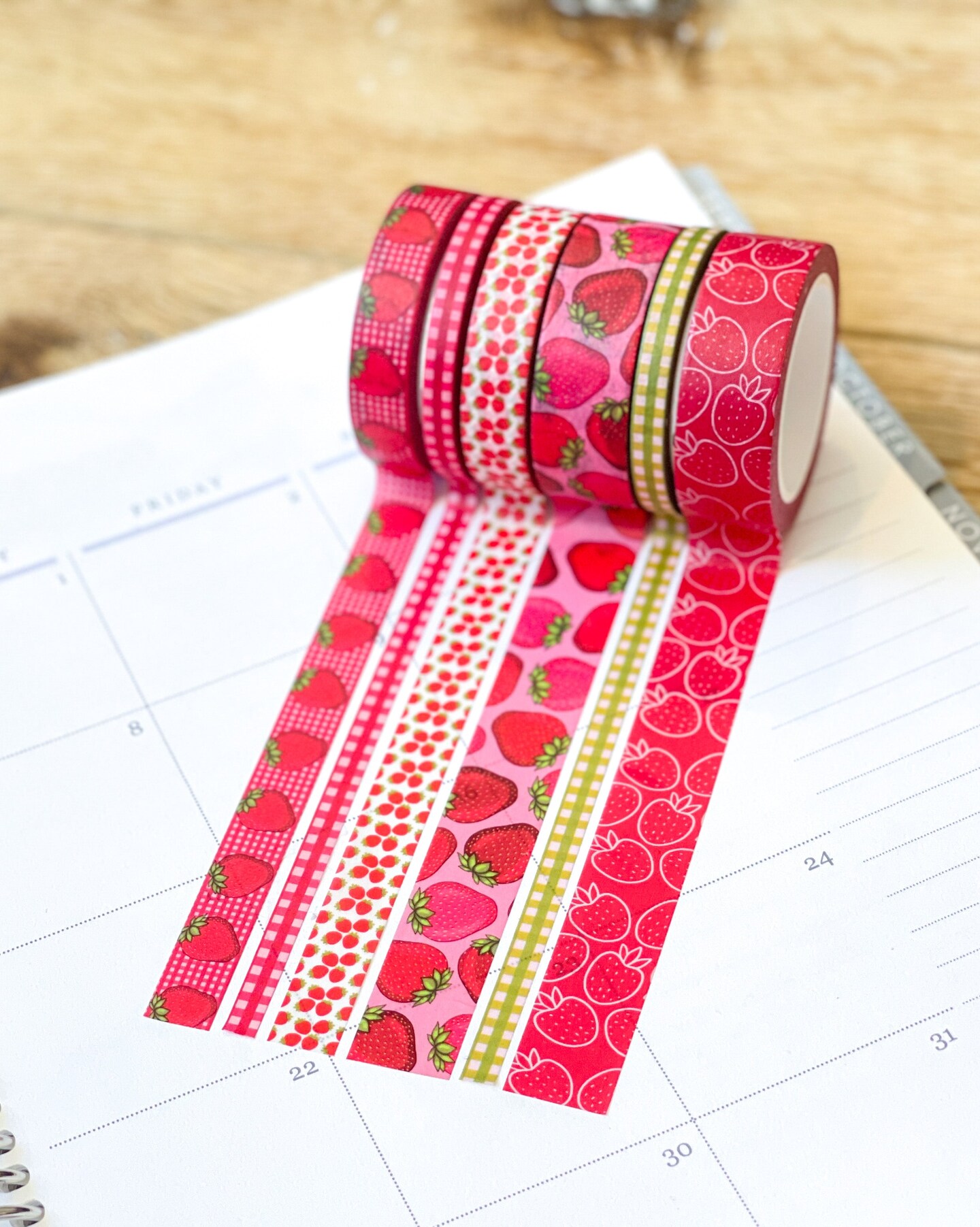 Strawberries Red Summer Fruit Washi Tape Set (#W061)