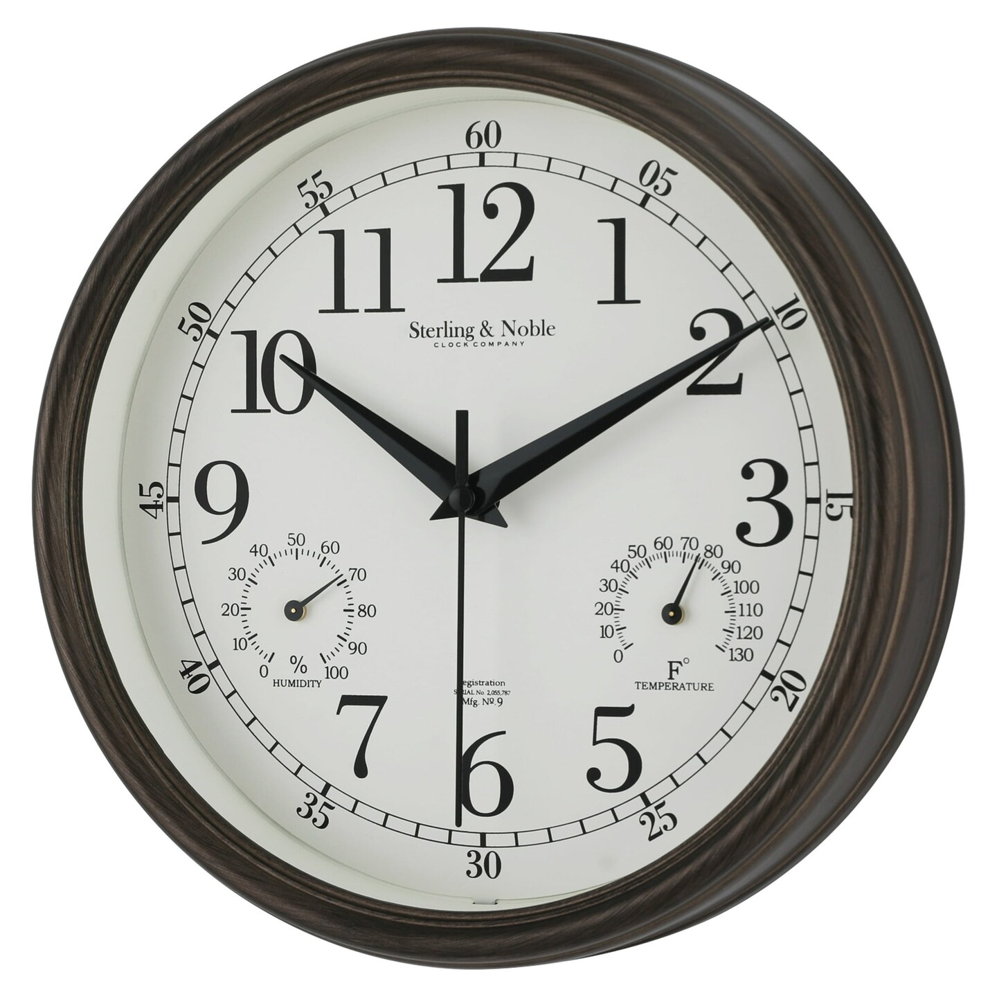 Mainstays 8.75&#x22; Indoor/Outdoor Antique Bronze Round Arabic Analog Wall Clock