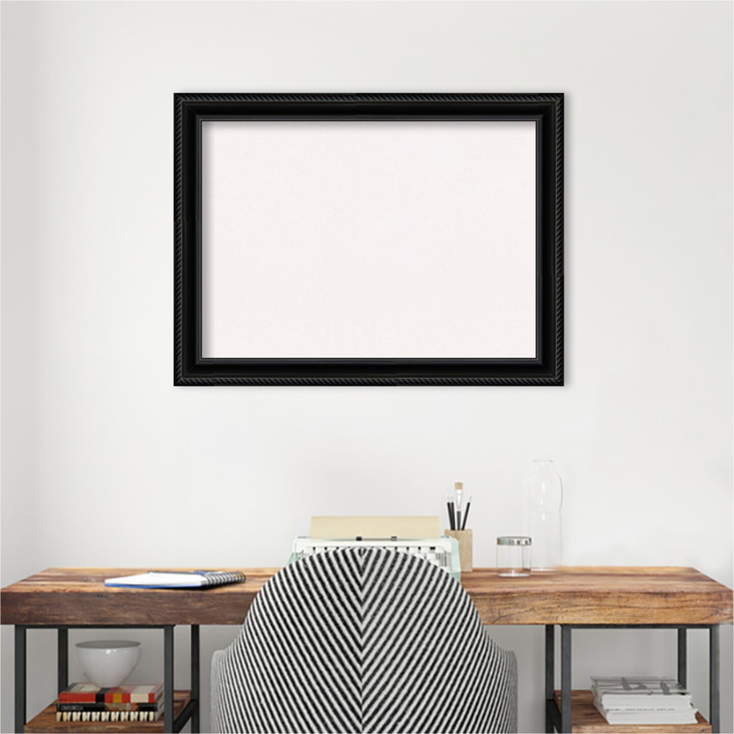 Corded Framed Corkboard, White Cork