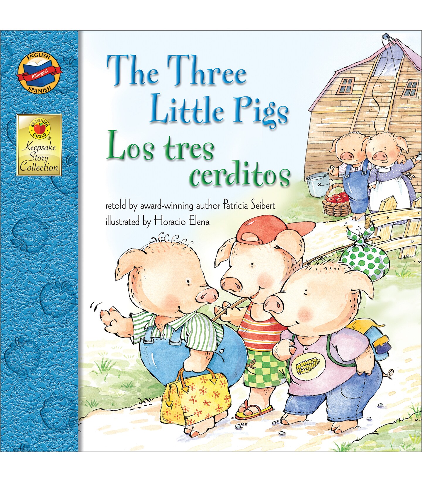 Carson Dellosa Los Tres Cerditos (The Three Little Pigs), Bilingual Children&#x2019;s Book Spanish/English, Guided Reading Level K