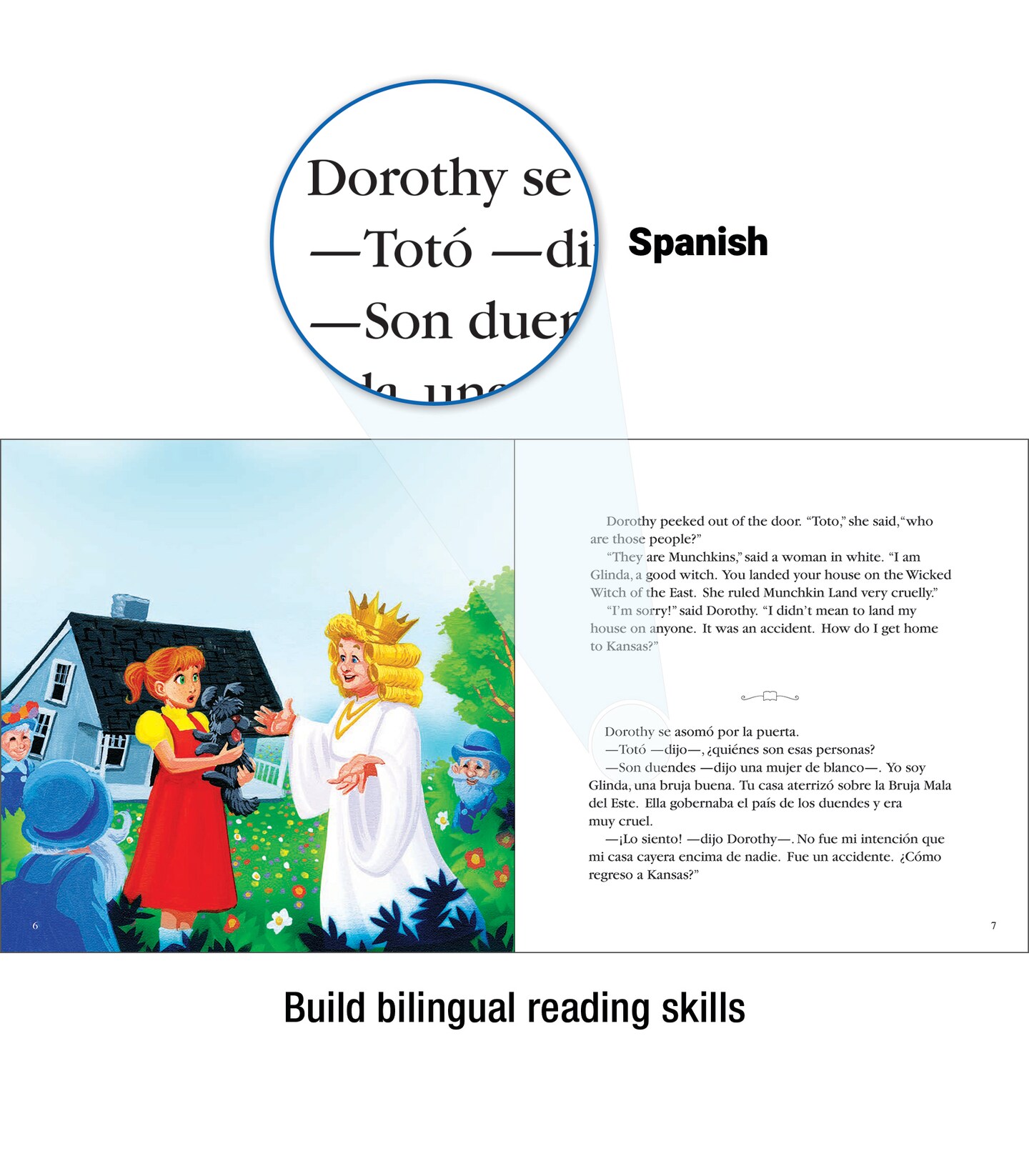 Carson Dellosa El Mago de Oz (The Wizard of Oz), Bilingual Children&#x27;s Book Spanish/English, Guided Reading Level K