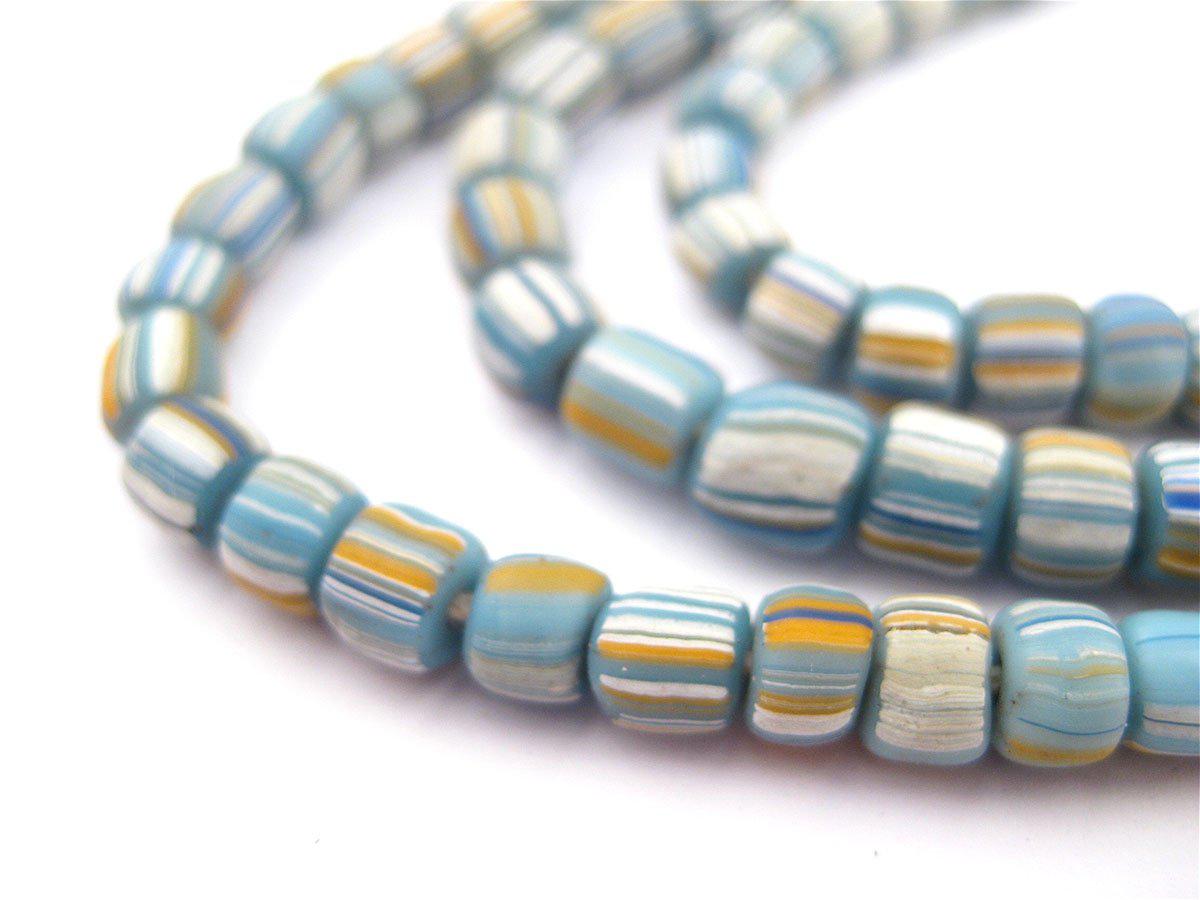 The Bead Chest Java Gooseberry Beads - Full Strand of Striped Glass ...