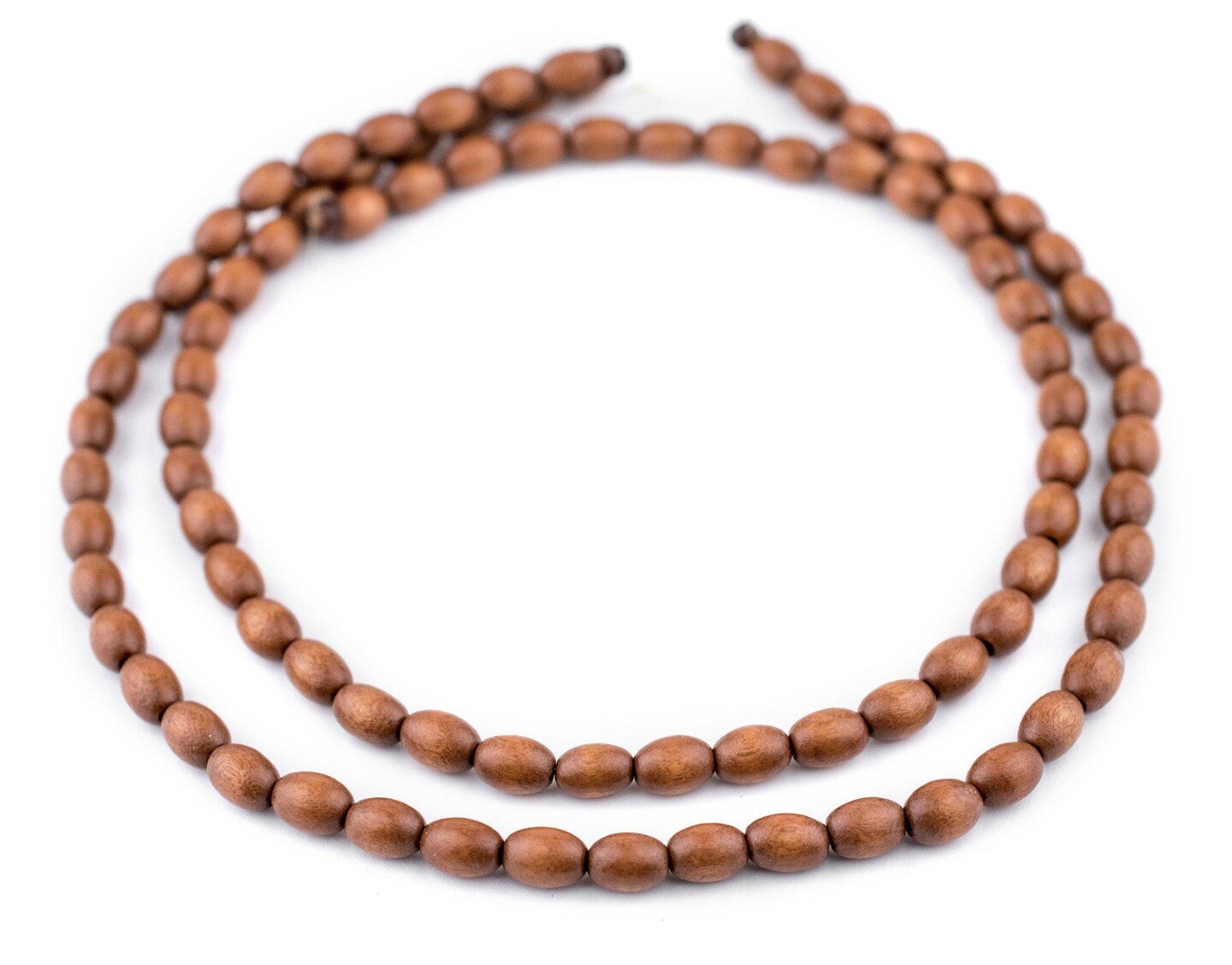 The Bead Chest Light Brown Oval Natural Wood Beads (9x6mm): Organic Eco-Friendly Wooden Bead Strand for DIY Jewelry, Crafts, Necklace and Bracelet Making