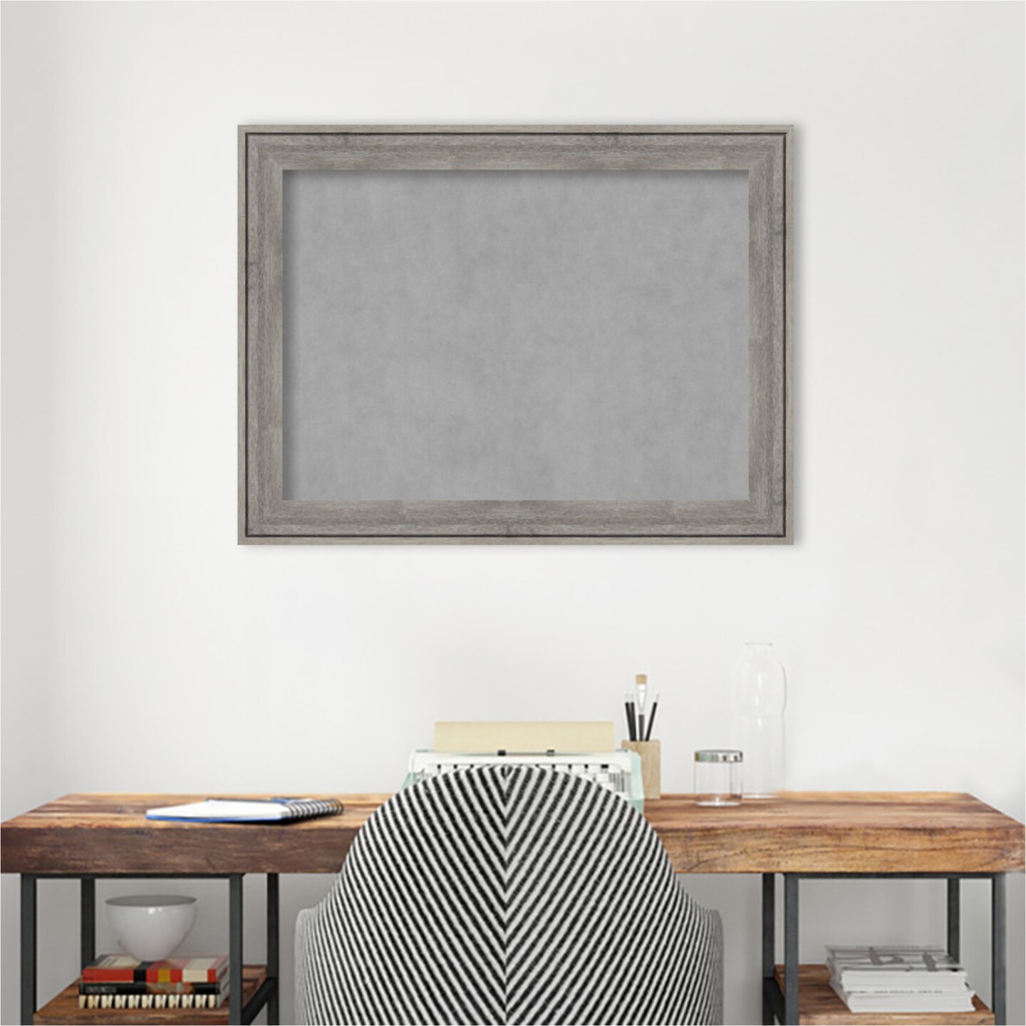 Regis Barnwood Grey Wood Framed Magnetic Board