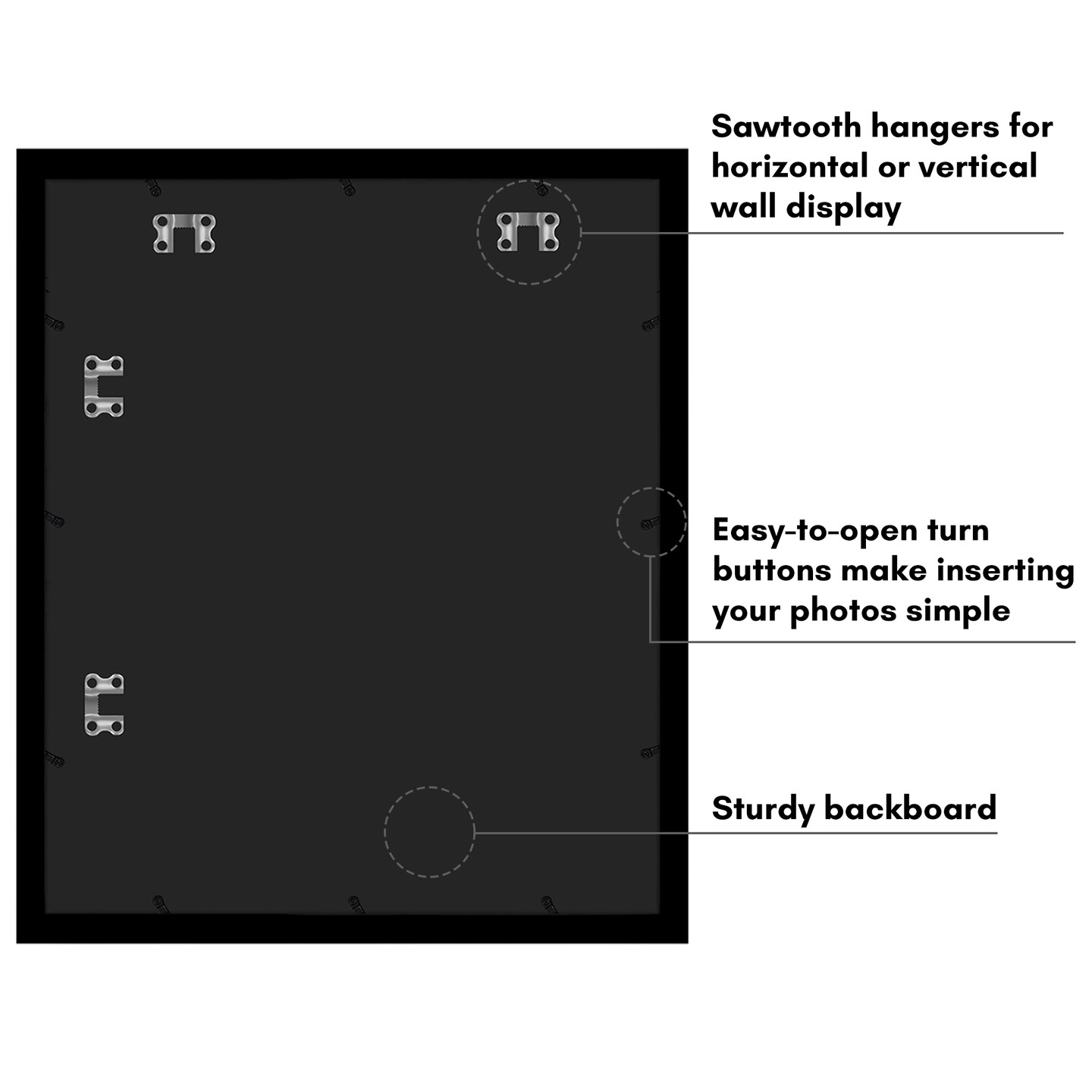 Americanflat Poster Frame with Mat - Large Picture Frame - Polished Plexiglass Cover - Hanging Hardware for Horizontal and Vertical Display - Black