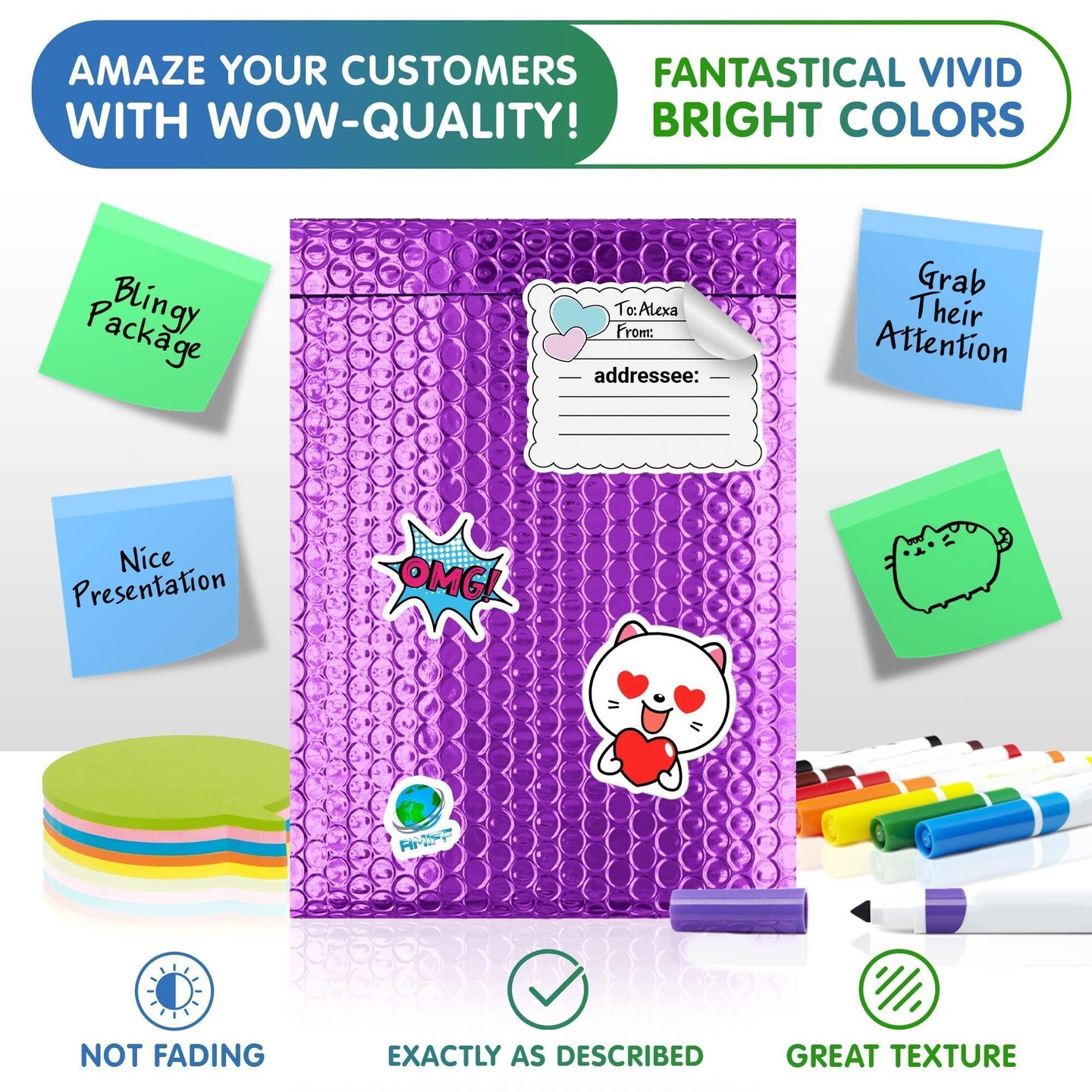 Pack of 10 Purple Bubble Mailers Pouches 12.75 x 10.5 Cushion Padded Envelopes with Peel and Seal Closure 12 3/4 x 10 1/2 Colorful Shipping Poly Bags for Mailing Moving Storage Packing