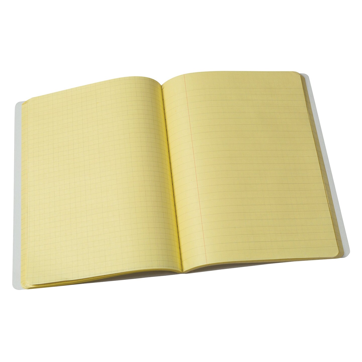 Dual Ruled Composition Book, Yellow, 1/4 in grid and 3/8 in (wide) 9-3/4&#x22; x 7-1/2&#x22;, 100 Sheets, Pack of 6