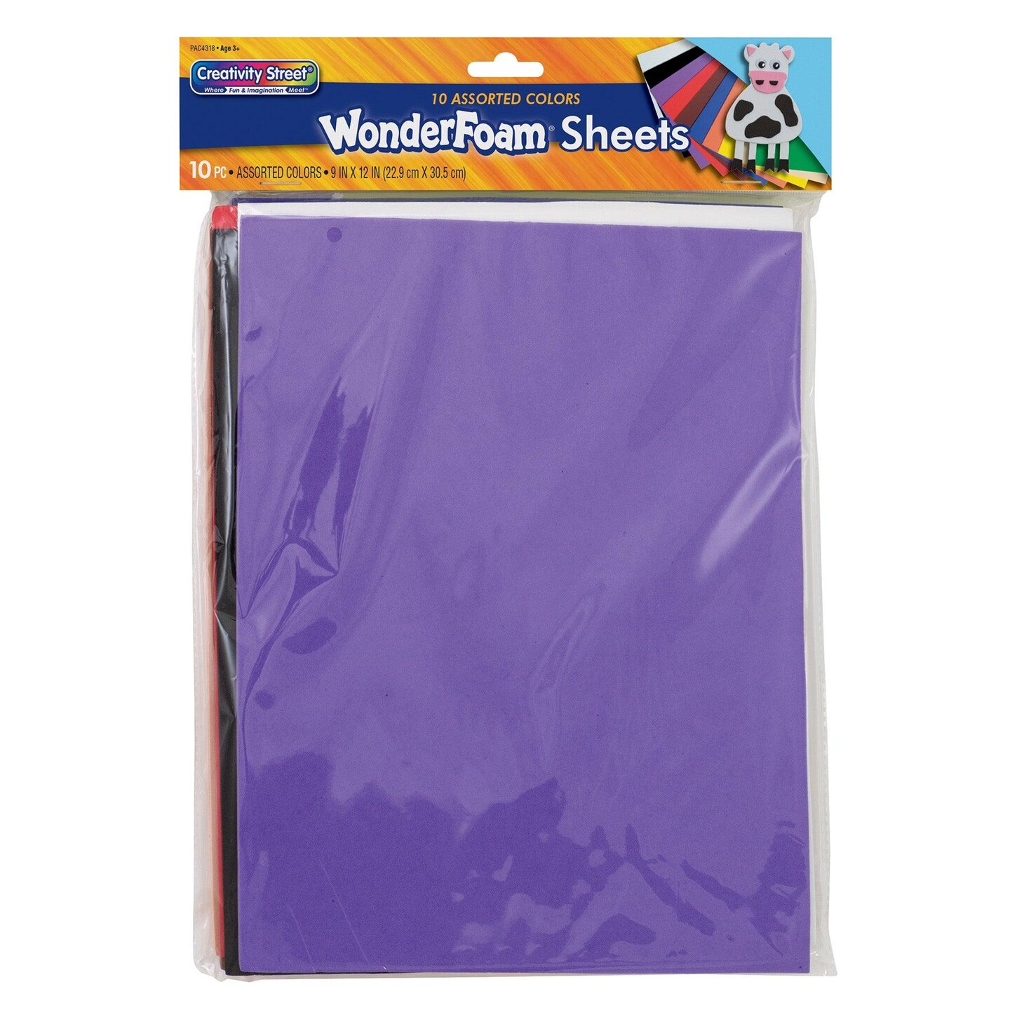 WonderFoam&#xAE; Sheets, Assorted 10 Colors, 9&#x22; x 12&#x22;, 10 Per Pack, 3 Packs
