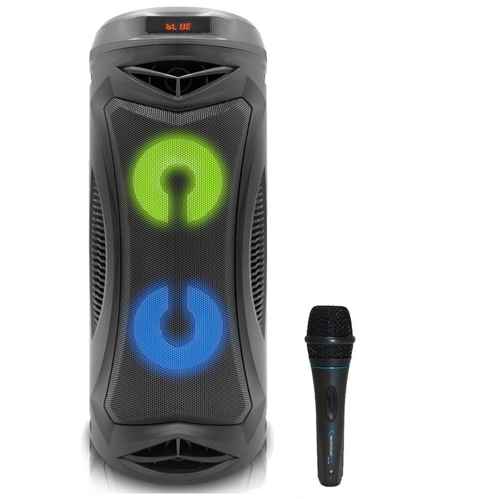 Technical Pro   Portable Rechargeable 500 Watts Bluetooth Speaker w Color Changing LED 6Hrs Playtime w/Digital Processing