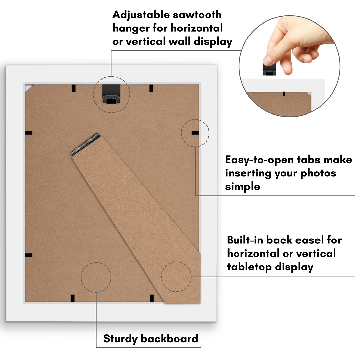 Americanflat 8x10 Double Picture Frame - Displays Two 4x6 Photos or Artwork - Shatter Resistant Glass - Adjustable Hardware for Horizontal or Verticle Display - Includes Easel