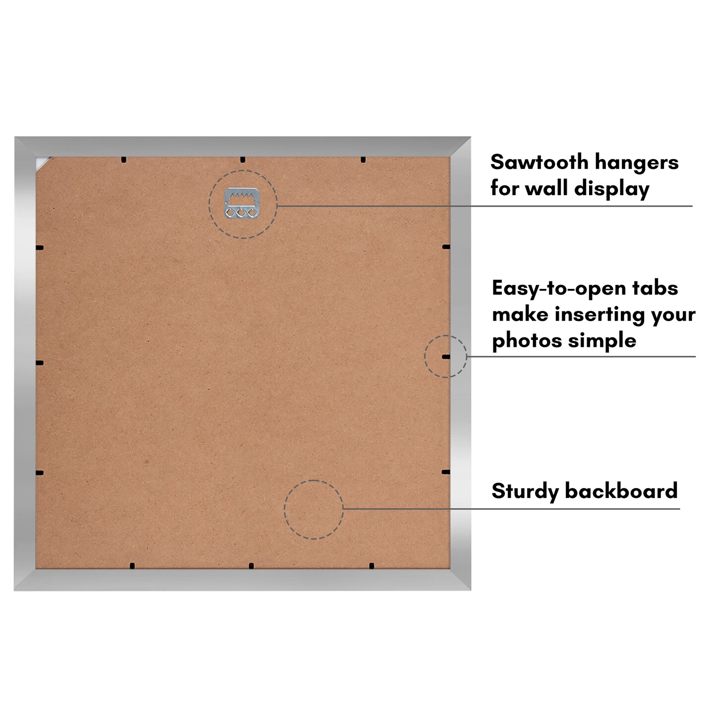 Americanflat 14x14 Wedding Signature Picture Frame - 5x7 with Mat or 14x14 without Mat - Signature Frame for Celebrations - Shatter Resistant Glass - Hanging Hardware