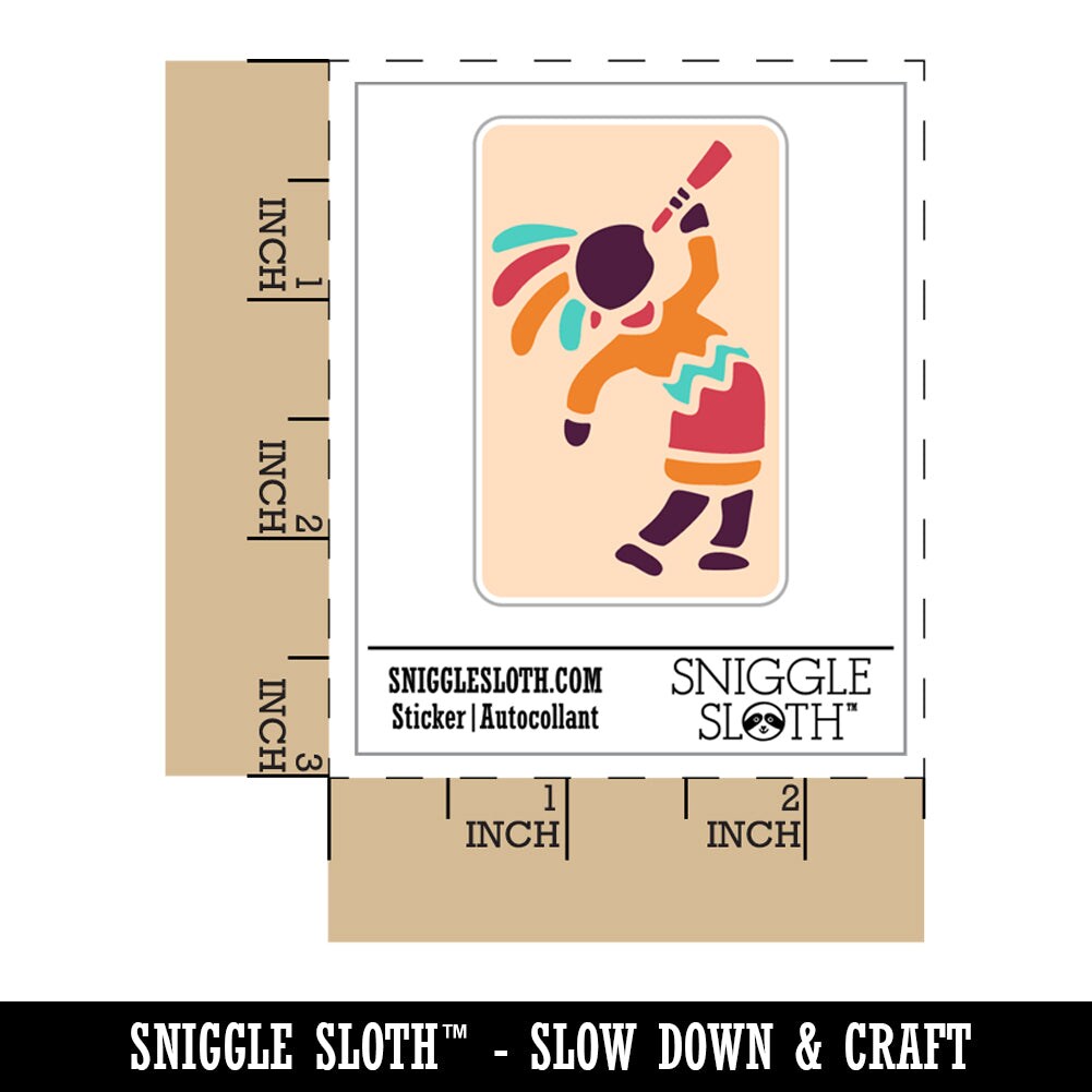 Southwestern Style Tribal Kokopelli Fertility God Waterproof Vinyl Phone Tablet Laptop Water Bottle Sticker Set - 5 Pack