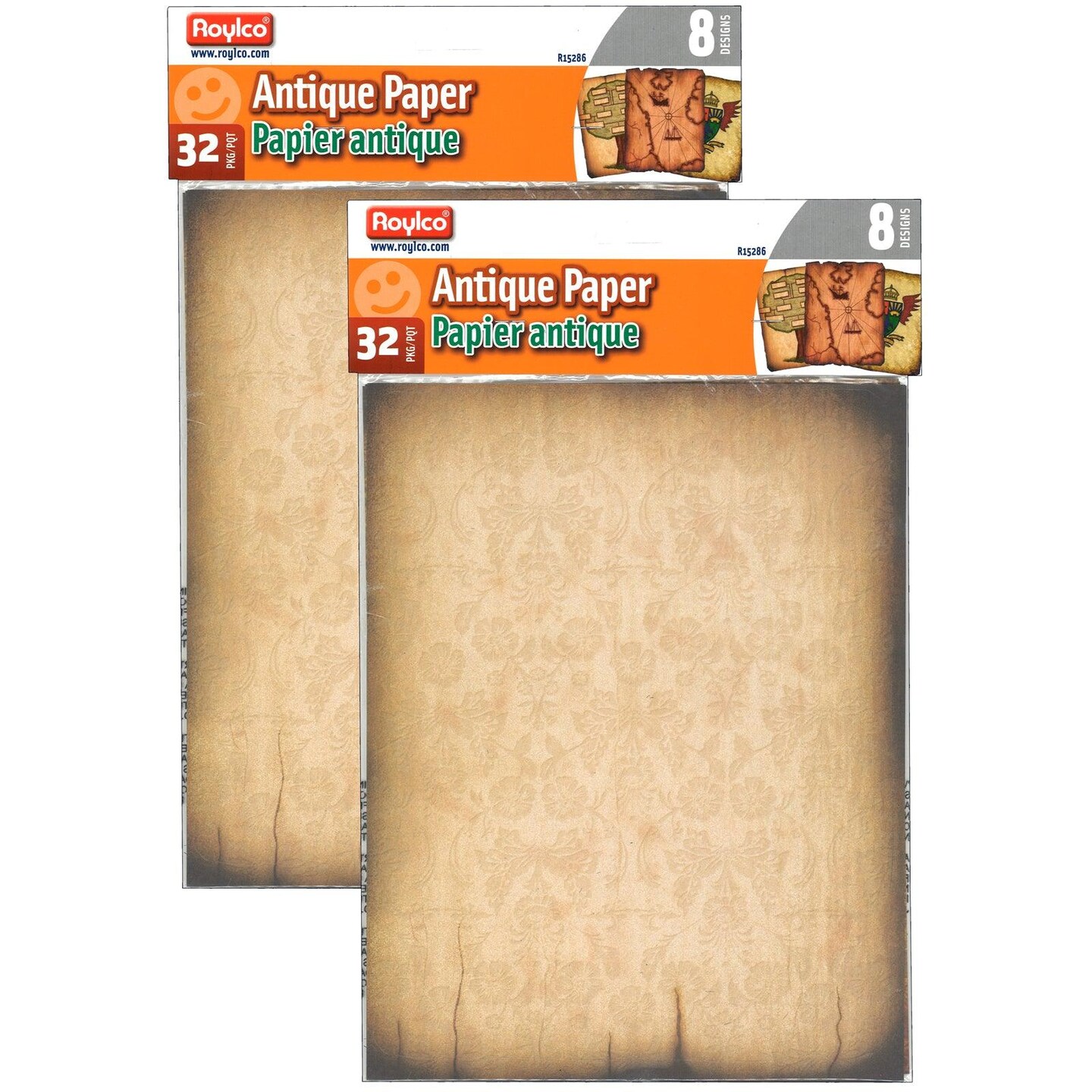 Antique Paper, 8-1/2&#x22; x 11&#x22;, 32 Sheets Per Pack, 2 Packs