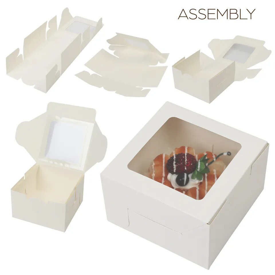 60PCS 4in White Pastry Boxes