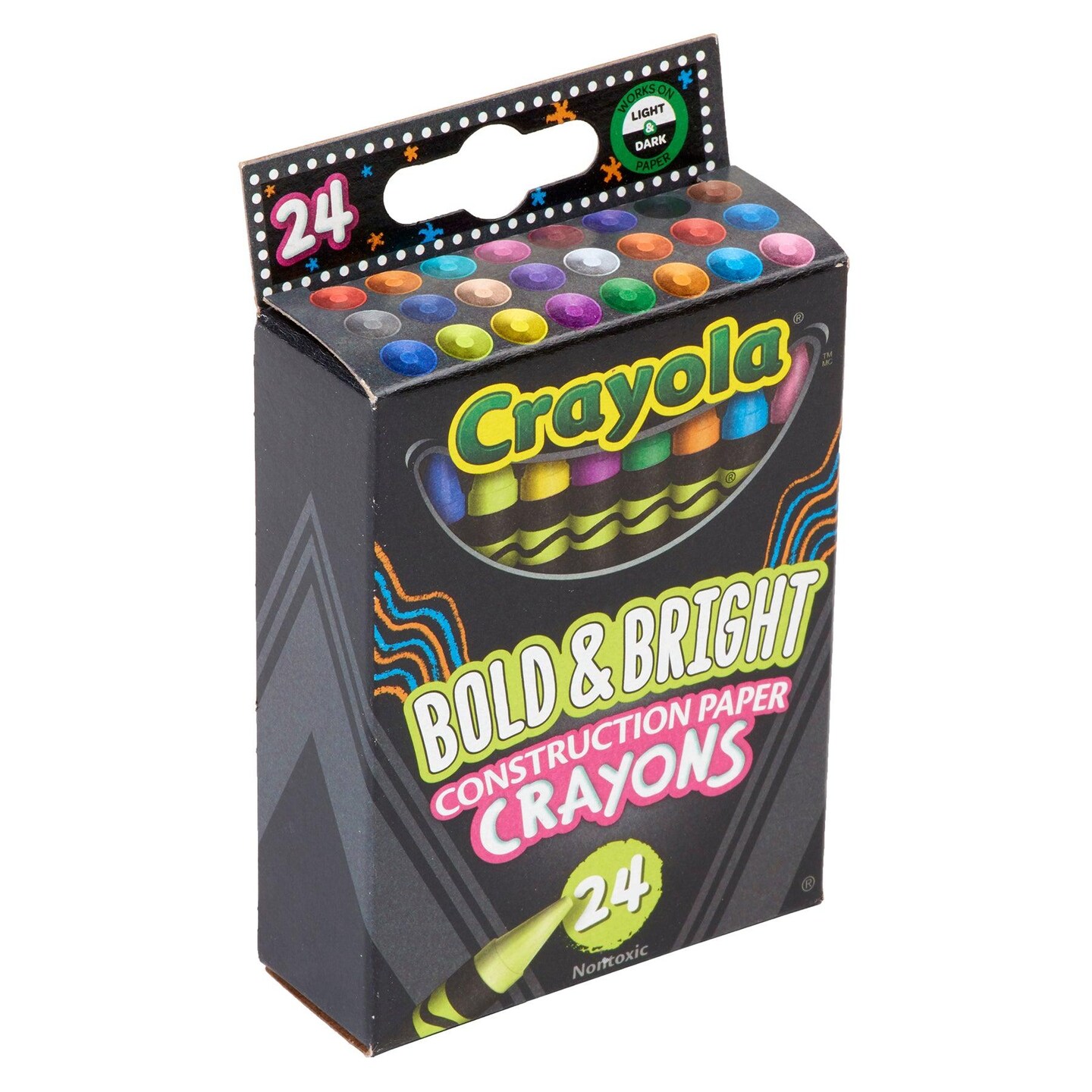 Bold &#x26; Bright Construction Paper Crayons, 24 Per Pack, 6 Packs
