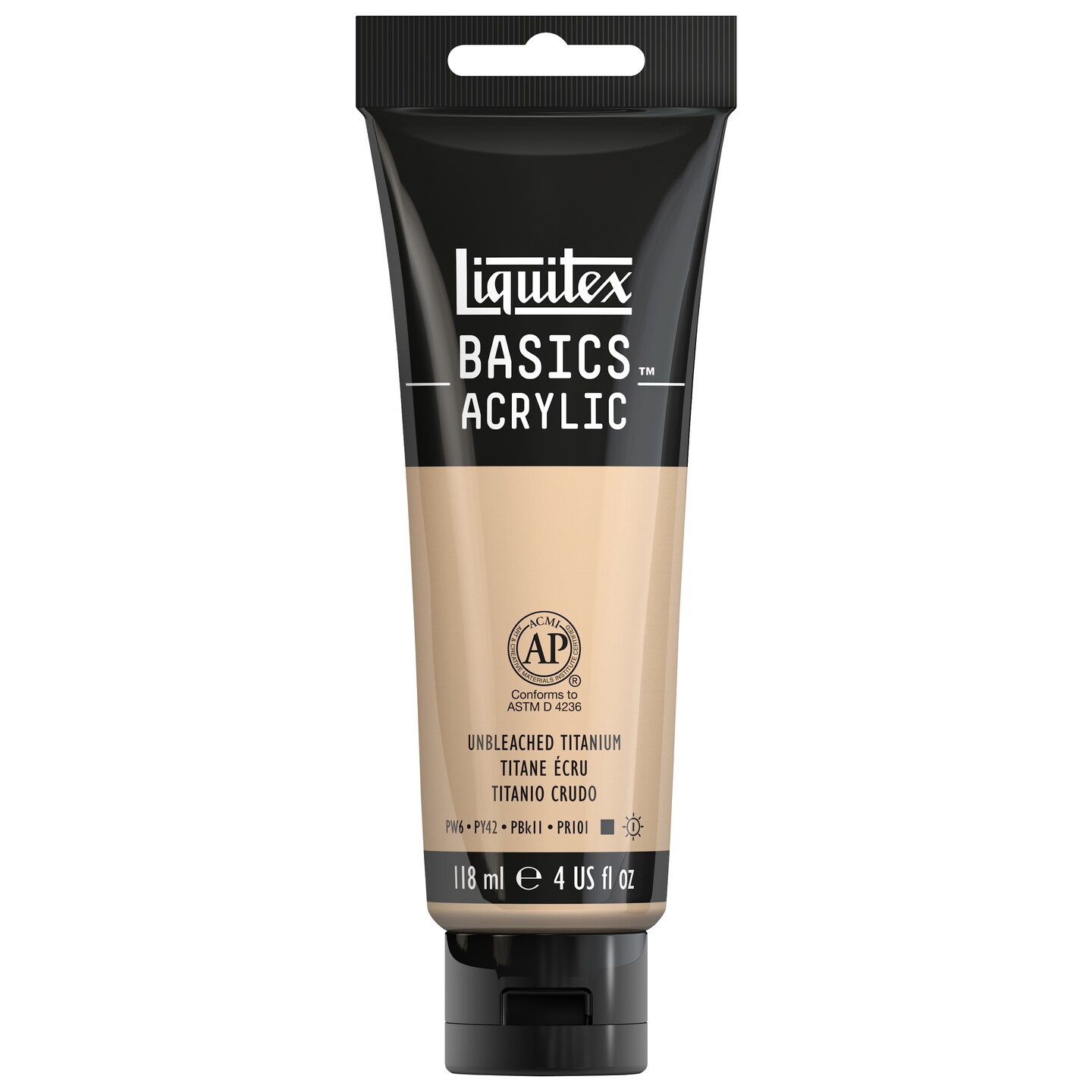 Liquitex Basics Acrylic Color, 4 Oz. Tube, Unbleached Titanium