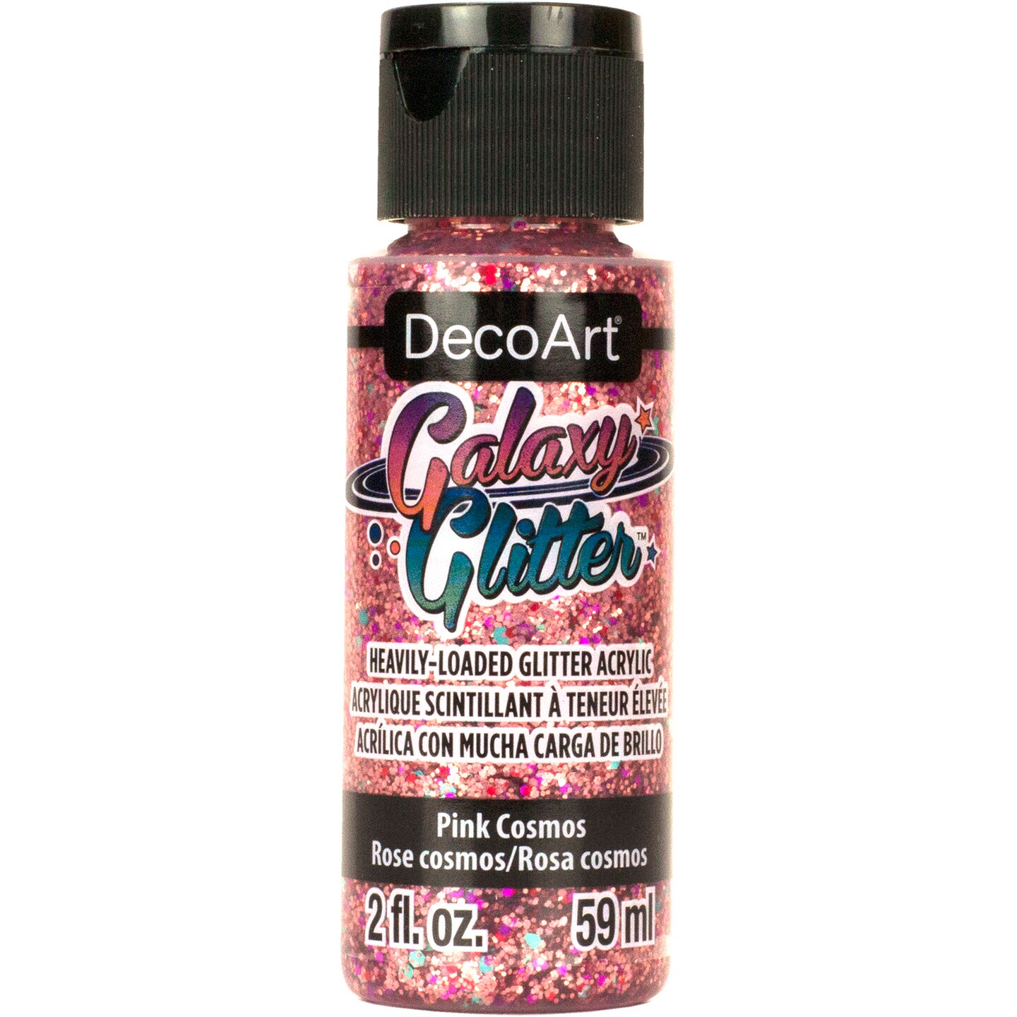 DecoArt Galaxy Glitter Paint, 2 oz., Pink Cosmos