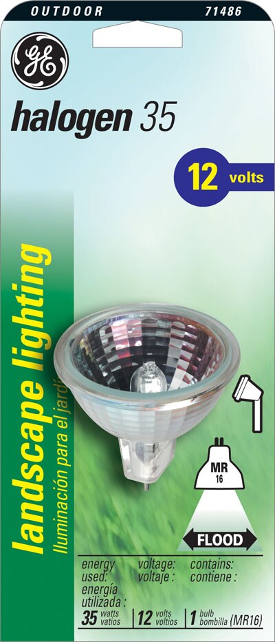 GE 35w 12v MR16 Flood w/ Front Glass Halogen Landscape Lighting Bulb