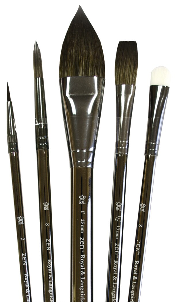 Royal Brush Zen Brush Set, 83 Watercolor Short Handle Brushes, Set C