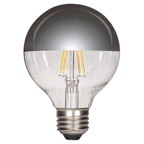 4.5w G25 LED 120v Silver Crown E26 Medium base 2700K Warm White Dimmable Light Bulb