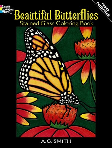 Beautiful Butterflies Stained Glass Coloring Book